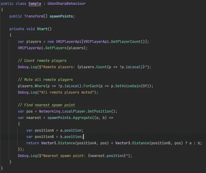 ULinqのコード例